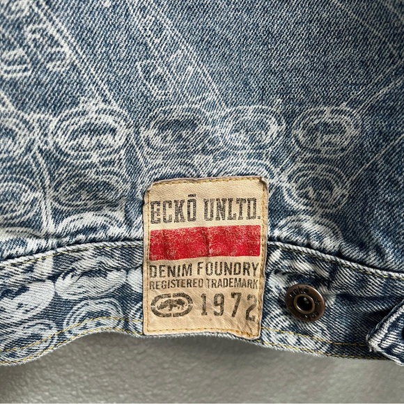 Ecko Unlimited Foundry Interloop Denim Jacket Rare Vintage Y2K  90s Hip Hop XL - Picture 7 of 11